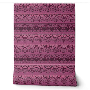 Antike Spitze rosa braun Lochmuster zur Dekoration Tapete