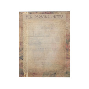 Antike Spitze, Rosen und Noten Papier Ephemera Notizblock