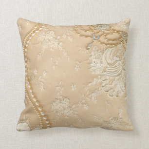 Antike Spitze Schmuck Monogramm Wurf Sofa Kissen