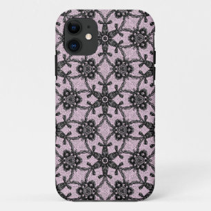 Antike Spitze - schwarz und eisrosa iPhone 11 Hülle