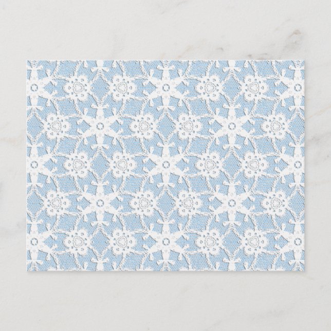 Antike Spitze - weiß und blau Postkarte (Vorderseite)