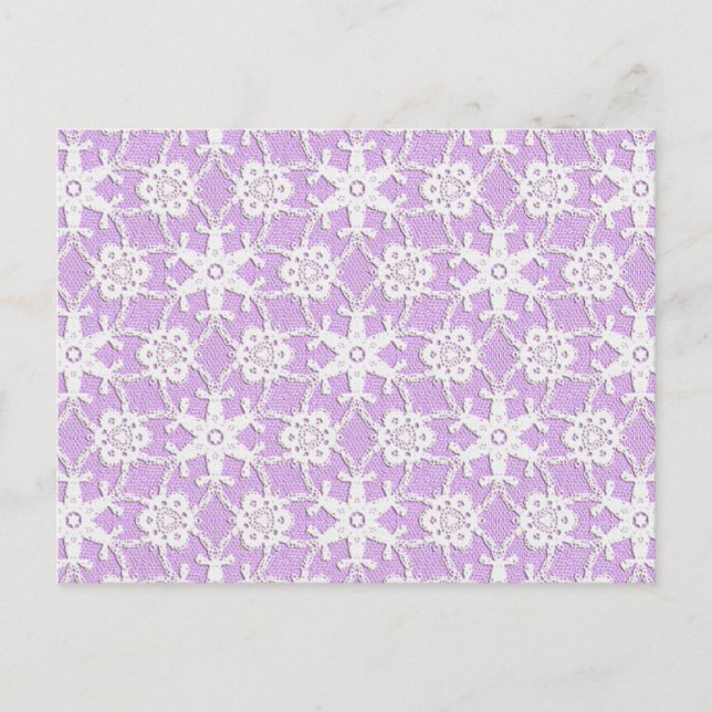 Antike Spitze - weiß und Lavendel Postkarte (Vorderseite)