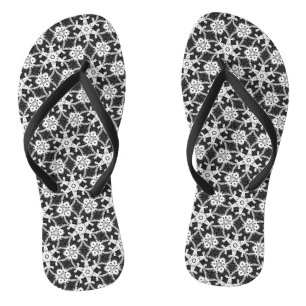 Antike Spitze - weiß und schwarz Flip Flops