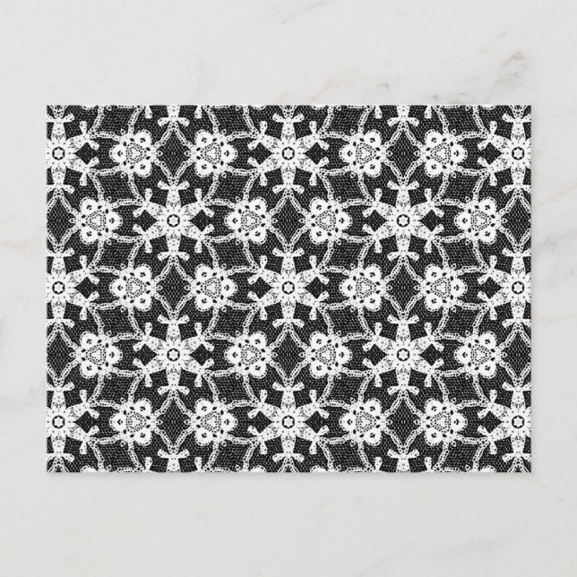 Antike Spitze - weiß und schwarz Postkarte (Vorderseite)