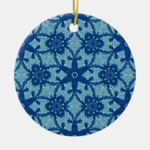 Antike Spitzen - Saphir und blass blau Keramikornament