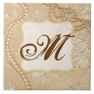 Antike Spitzen-Schmuck-Victori-Monogramm-Display-F Fliese