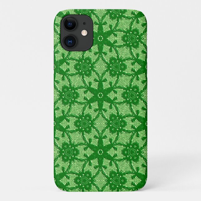 Antike Spitzen - smaragdgrün und lilgrün Case-Mate iPhone Hülle (Rückseite)