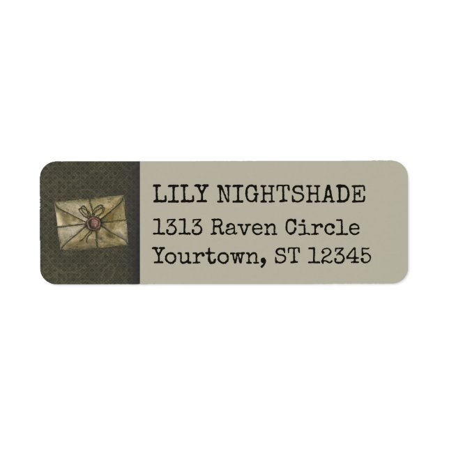 Antike Spooky Letter Autumn Rücksendeadresse Label (Vorne)