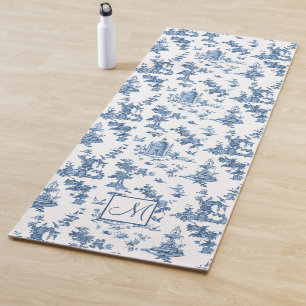 Antike Springbrunnen und Bäume Toile mit Monogramm Yogamatte