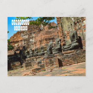 Antike Stadt Ayutthaya Postkarte