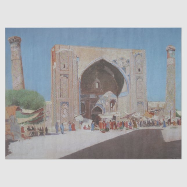 Antike Stadt Samarkand (von Vasily Vereshchagin) Seidenpapier (Vorderseite)