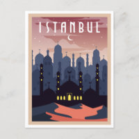 Antike Stadtansicht von Istanbul Türkei Halbmond
