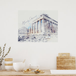 Antike Stätten Parthenon Athen Griechenland Wandau Poster