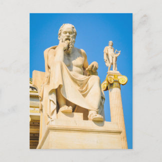 Antike Statue des Philosophen in Athen, Griechenla Postkarte