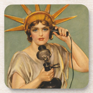 Antike Statue of Liberty, WWI patriotische Kriegsa Getränkeuntersetzer