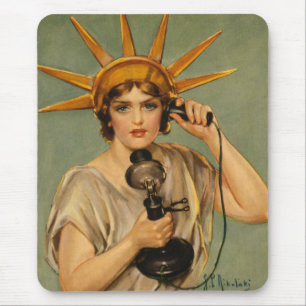 Antike Statue of Liberty, WWI patriotische Kriegsa Mousepad