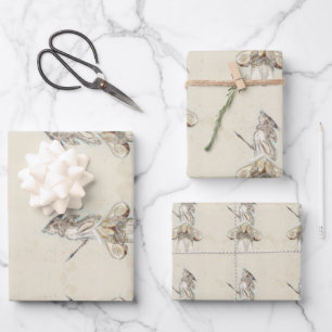 Antike Statue von Athena Griechenland Elegante Kun Geschenkpapier Set