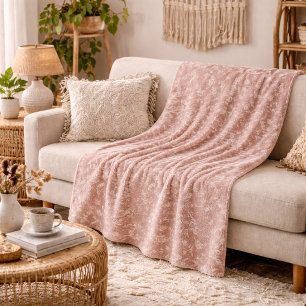 Antike Staubige Rosa Pink Blumen Elegant Romantisc Sherpadecke