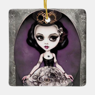 Antike Steampunk-Prinzessinnenpuppe Keramikornament