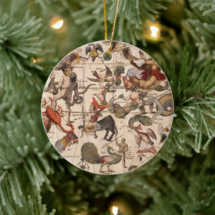 Antike Sternkarte von Backer und Broen Keramik Ornament