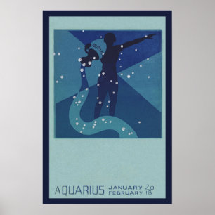 Antike Sternzeichen-Astrologie, Sternbild Wasserma Poster