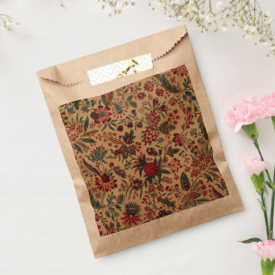 Antike Stickerei Blumenmuster Möbelstoff Geschenktütchen