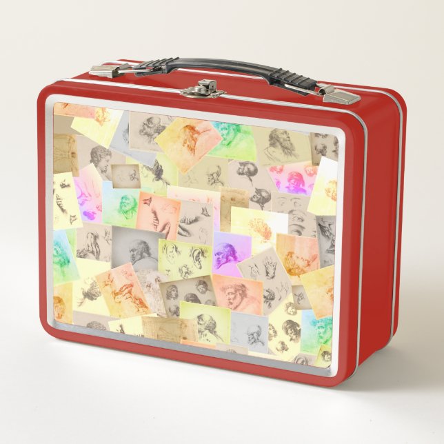 Antike Stilstudien farbenfroh Metall Brotdose (Vorderseite)