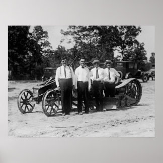 Antike Straßenbauausrüstung der 20er Jahre Poster