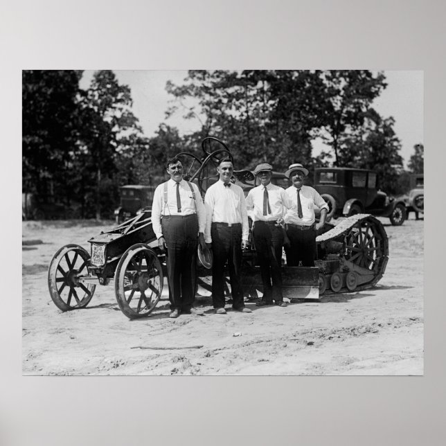 Antike Straßenbauausrüstung der 20er Jahre Poster (Vorne)