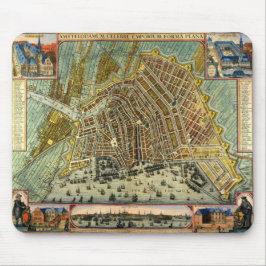 Antike Straßenkarte Amsterdam, Niederlande Mousepad