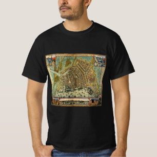 Antike Straßenkarte von Amsterdam, Niederlande T-Shirt