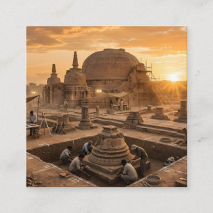 Antike Stupa-Heritage-Historische Landschaftskunst Quadratische Visitenkarte