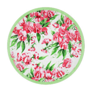 Antike Süßerbsen-Blumen mit Rand Schneidebrett