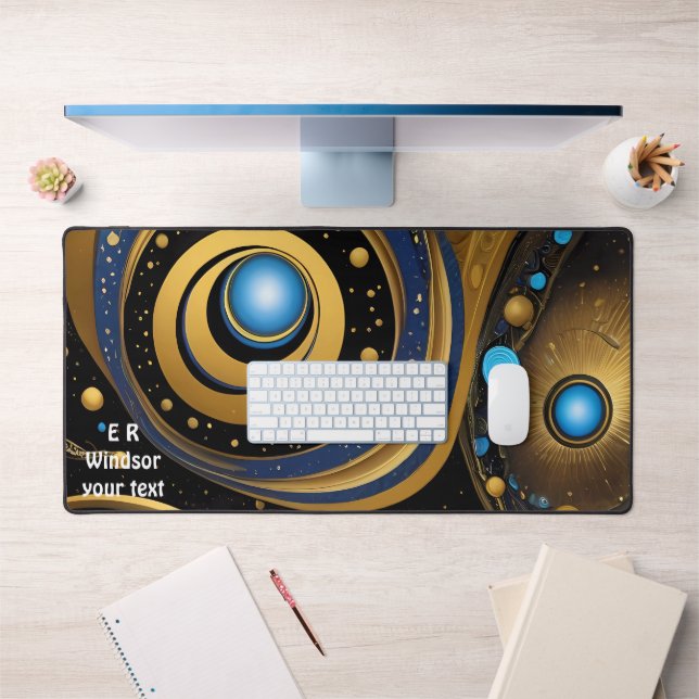 Antike Symbole im lebhaften abstrakten Design Schreibtischunterlage (Büro 1)