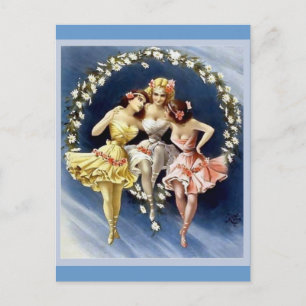 Antike tanzende Ballerinas Postkarte