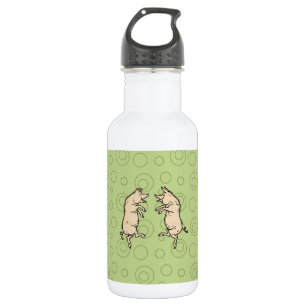 Antike tanzende Schweine: Whimsical Vintage Piggy Edelstahlflasche
