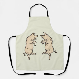 Antike tanzende Schweine: Whimsical Vintage Piggy Schürze