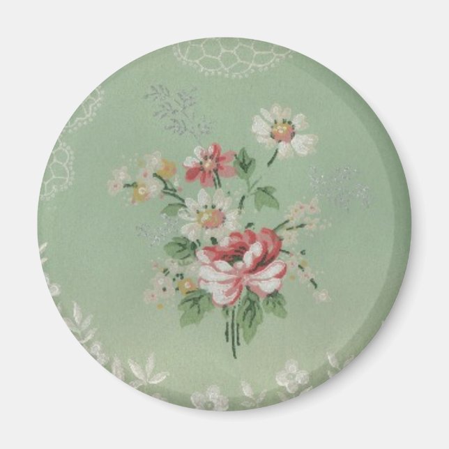 Antike Tapetenblumen Magnet (Vorne)