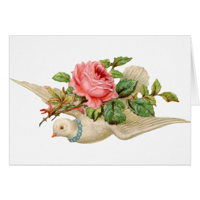 Antike Taube und Rose (Vorderseite (Horizontal))