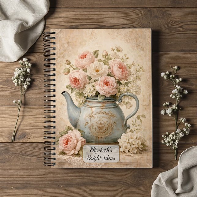 Antike Teekanne mit Rosen Notizbuch (Von Creator hochgeladen)
