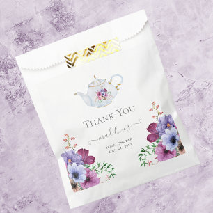 Antike Teepartie Teekanne Blumen Hochzeitsdusche Geschenktütchen