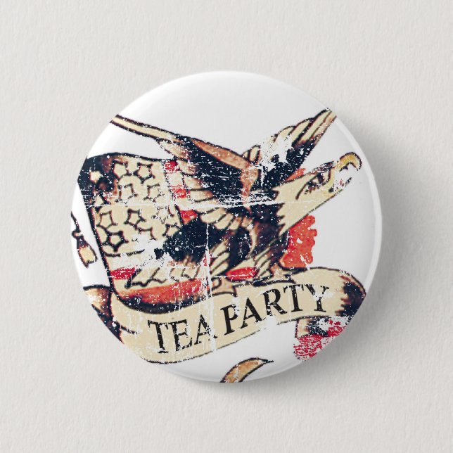 Antike-Teeparty-Knopf Button (Vorderseite)