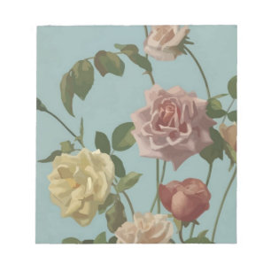 Antike Teerose und rosafarbene Rosen Notizblock