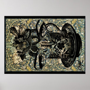 Antike Teetasse im Jugendstil gefüllt Poster