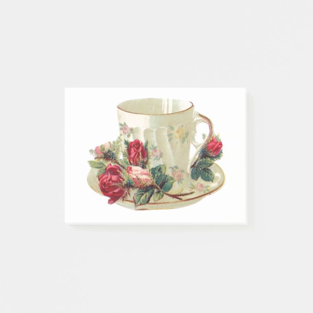 Antike Teetasse Post-it Klebezettel (Vorderseite)