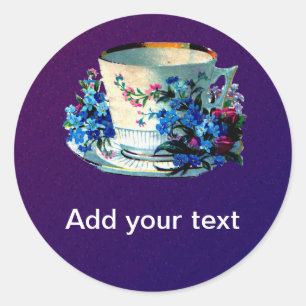 Antike Teetasse Runder Aufkleber