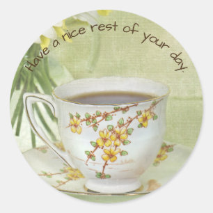 antike Teetasse Runder Aufkleber