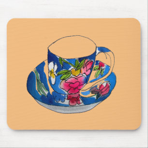 Antike Teetassen Original-Aquarell-Illustration Mousepad