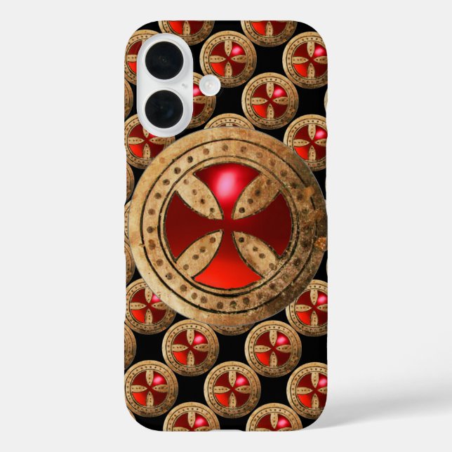 ANTIKE TEMPLAR CROSS Red Ruby Gem Case-Mate iPhone Hülle (Rückseite)