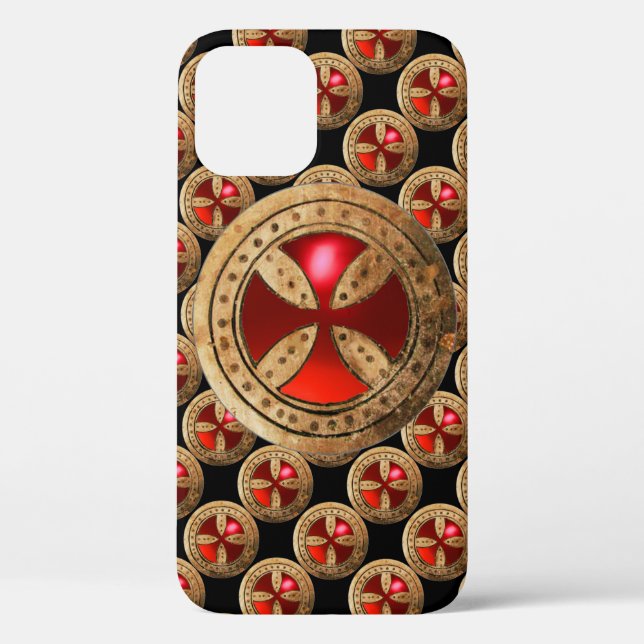ANTIKE TEMPLAR CROSS Red Ruby Gem Case-Mate iPhone Hülle (Rückseite)